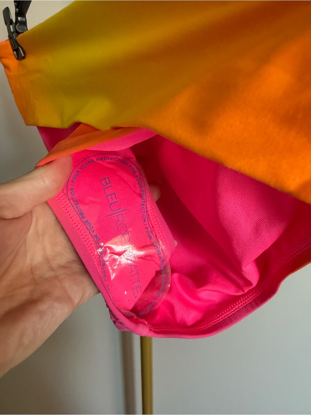 NWT Bleu Rod Beattie Colorblock Foldover Bikini Bottom – Pink/Orange (Size 4) - Picture 3 of 4